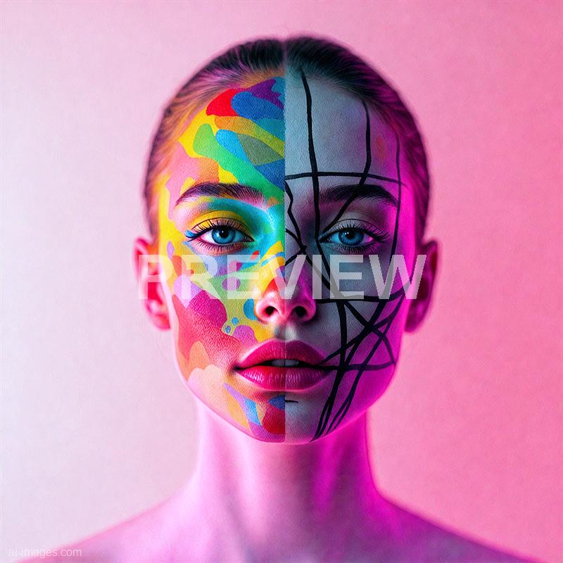 3458 - half-of-a-face-painted-in-vibrant-colors-while-the-ot_250421003708_Filename Text 2_03641_Filename Text 3